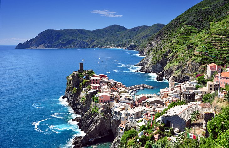 Vernazza and coastline on the Cinque Terre