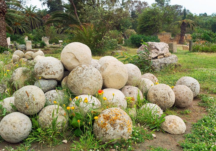 Limestone cannonballs at the Archaeological Park