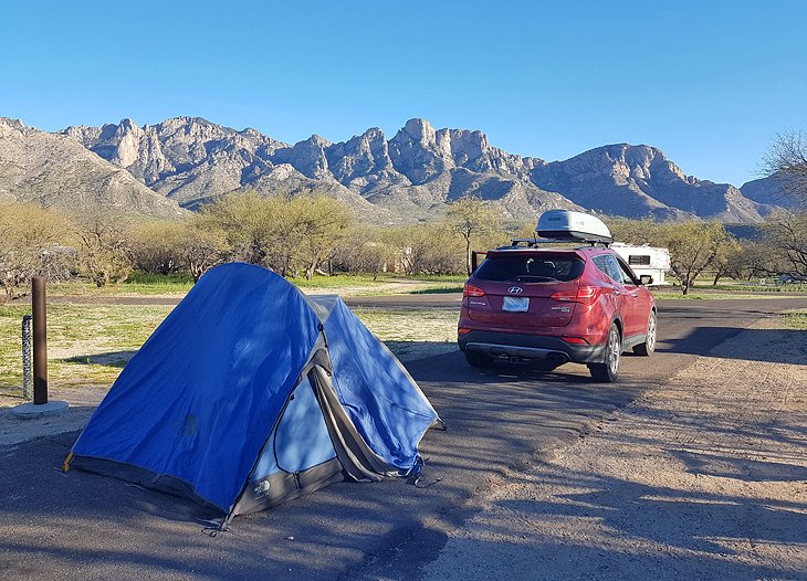 Author Lana Law's tent in Catalina State Park