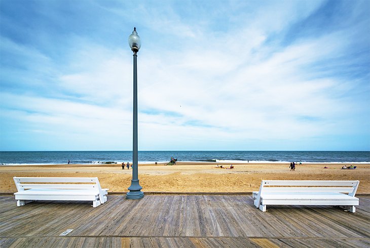 Benches on the boardwalk, Rehoboth Beach