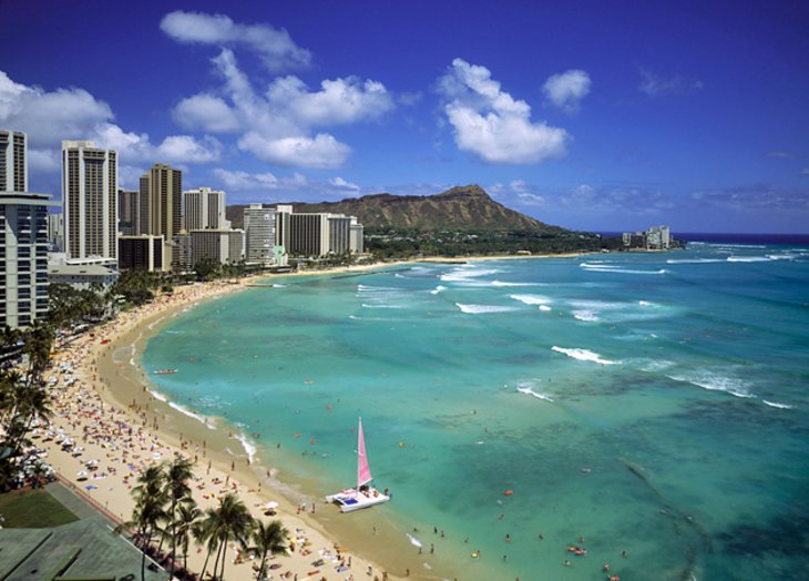 Waikiki Beach and Diamond Head State Monument