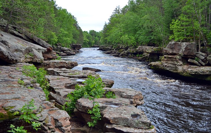 The Kettle River makes its way through Banning State Park