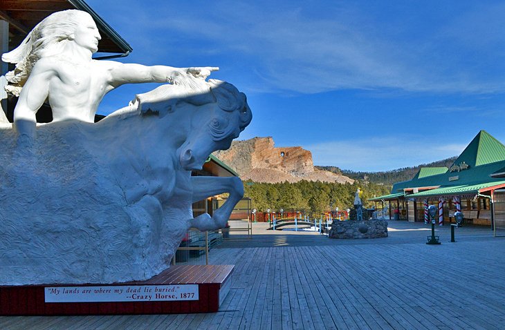 Crazy Horse Memorial viewing deck near Big Pine Campground