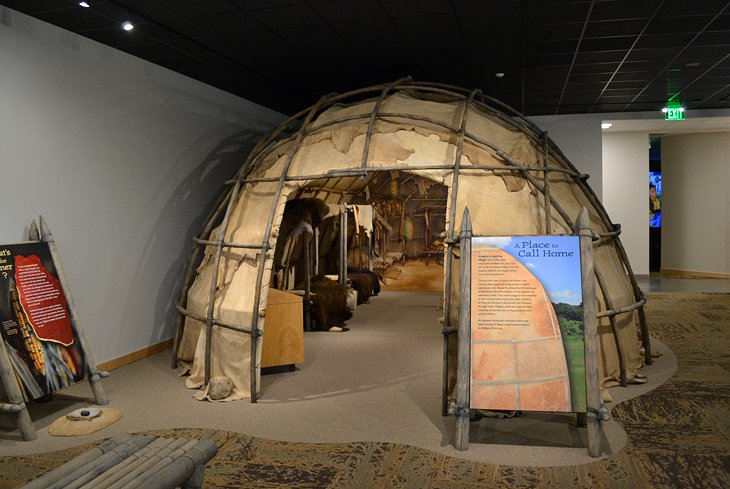A domed domicile on display at the Good Earth State Park visitor center
