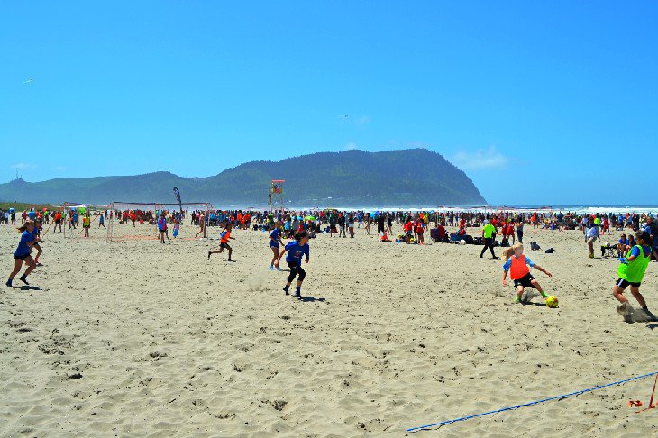 Sand soccer at Seaside Beach