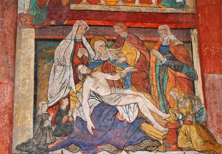 Medieval fresco at Eglise Saint-Martin in Sillegny