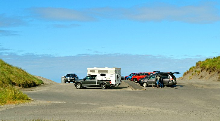 Beach parking at Fort Stevens State Park