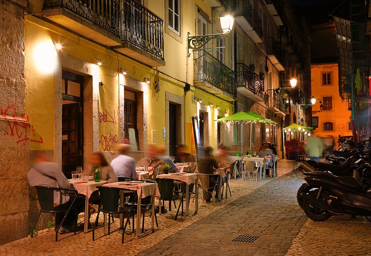 Dining in the evening in Lisbon