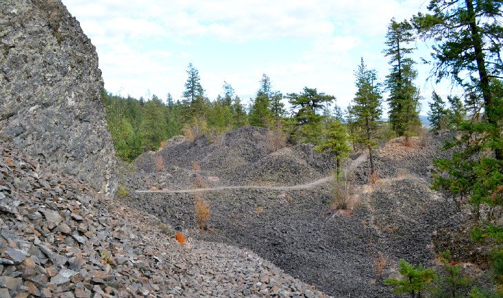 Basalt boulder field in Deep Creek Canyon