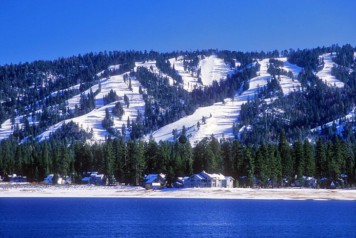 Ski slopes above the town of Big Bear