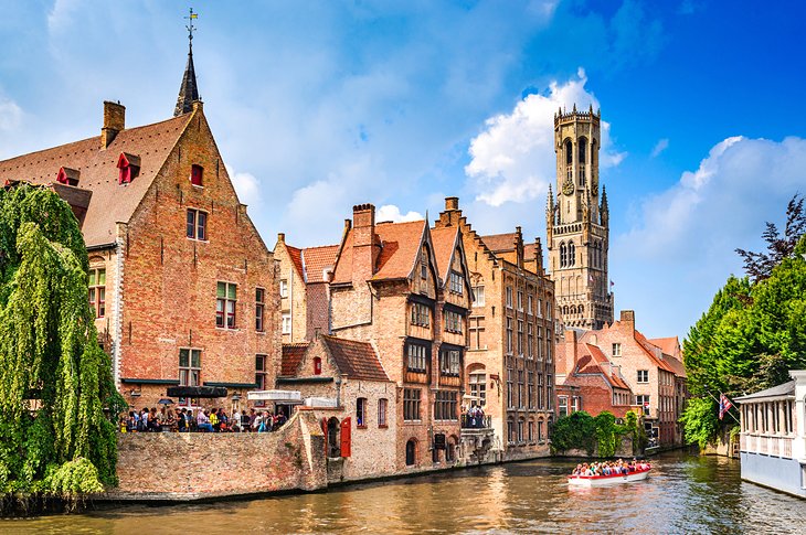 A picturesque canal in Bruges, Belgium