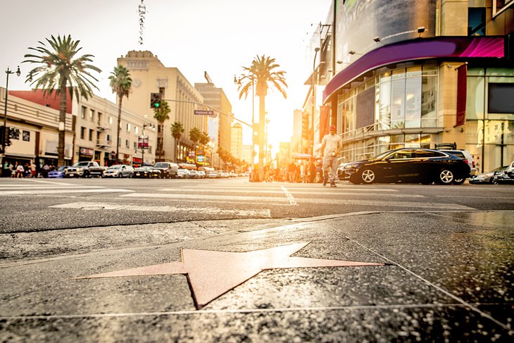 Sunset on the Hollywood Walk of Fame