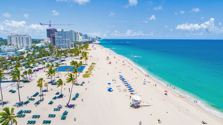 Aerial view of the beach at Fort Lauderdale
