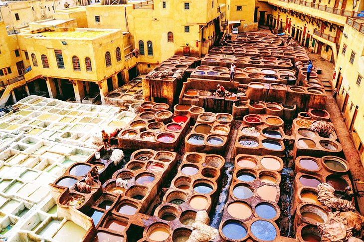 The famous Chouara tanneries of Fes
