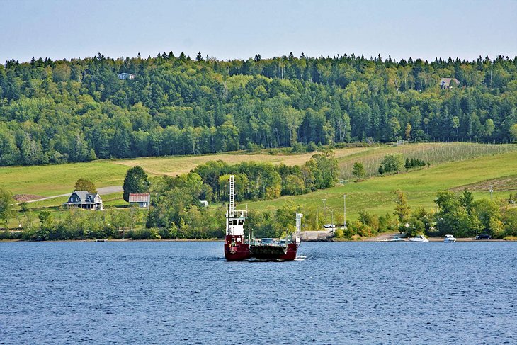 Car ferry crossing the Saint John River