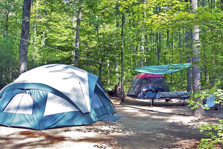 Campers at Bear Brook State Park