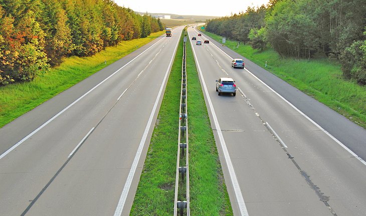 Cars traveling on a Czech highway