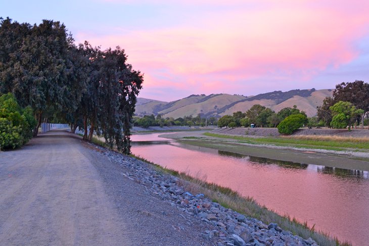 Alameda Creek Regional Trail at sunset