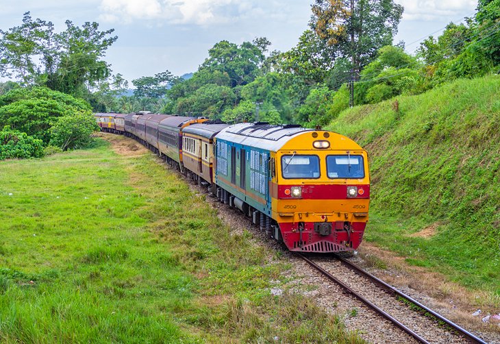 Train in the countryside of southern Thailand