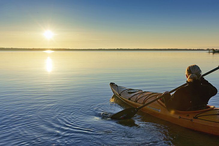 Bailey's Harbor kayaking at sunset