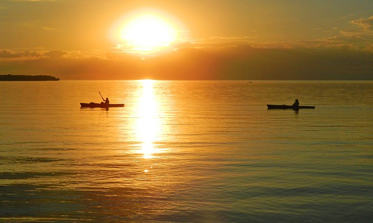 Kayaking on Sturgeon Bay at sunset