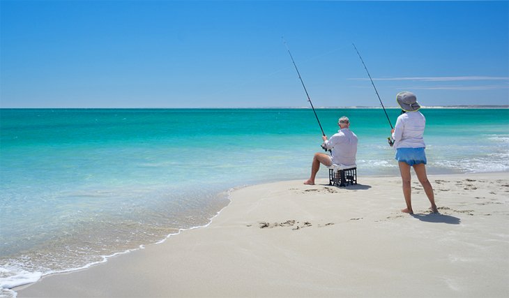 A couple beach fishing in Western Australia