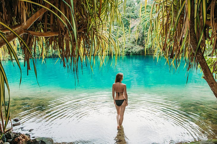 A beautiful blue lagoon in Jamaica