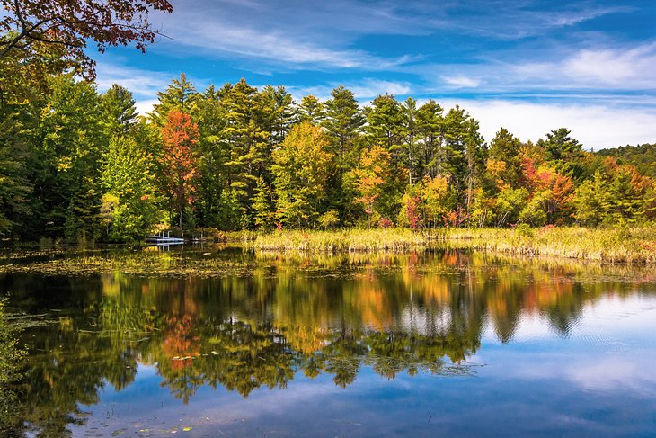 Fall colors at North Pond near Bethel, Maine