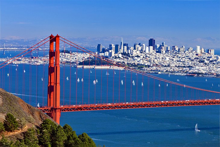 The Golden Gate Bridge and San Francisco skyline