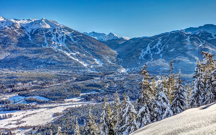 View of Whistler and Blackcomb ski resorts