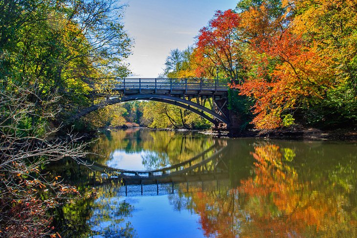 East Rock Road Bridge with fall colors
