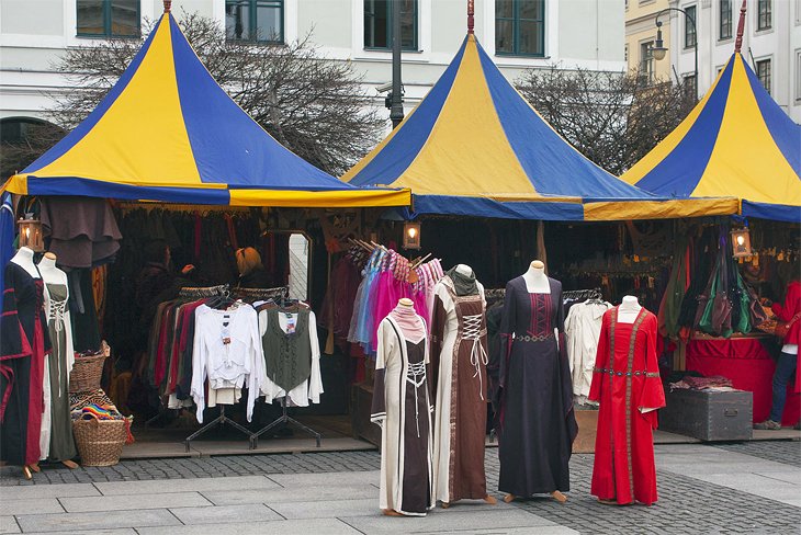 Costumes for sale at the Christmas market in Munich