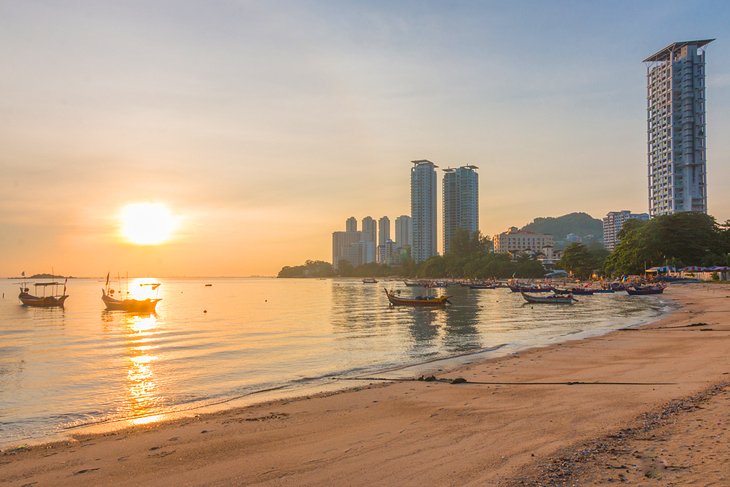 Sunrise on Tanjung Bungah beach
