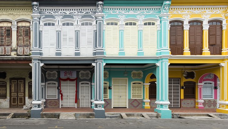 Colorful buildings in George Town