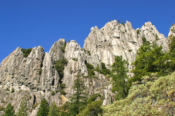 Rocky landscape of Castle Crags State Park