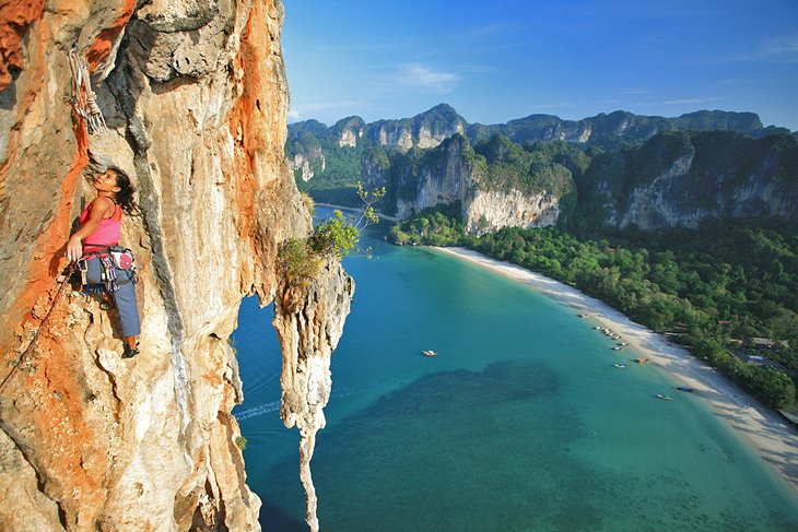 A climber at Tonsai Beach