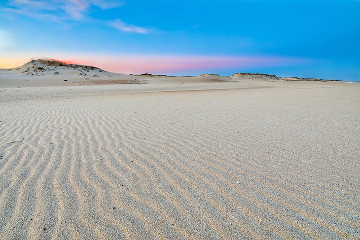 Cabo Polonio sand dunes at sunset