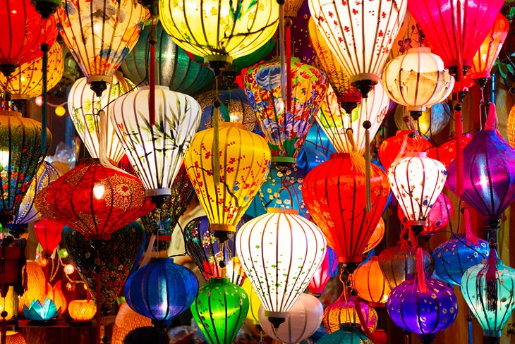 Colorful lanterns for sale at the Night Market in Hoi An
