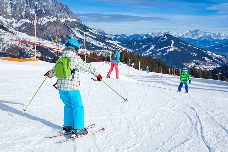 A family enjoying the slopes in Austria