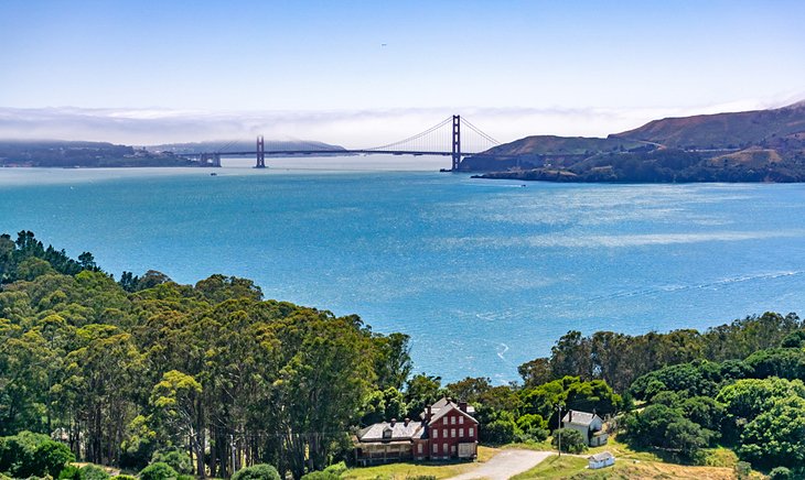 The Golden Gate Bridge seen from Angel Island