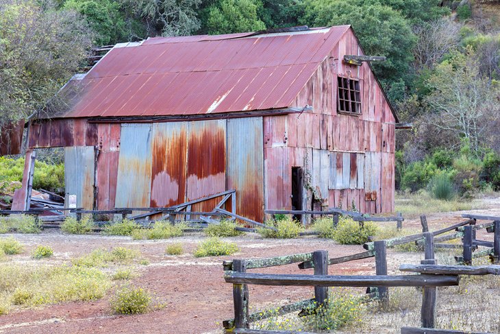 Old sheet barn used in Mercury Mining at Almaden Quicksilver County Park