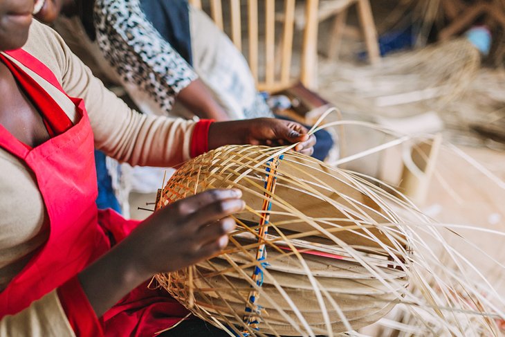 Basket weaving in Rwanda
