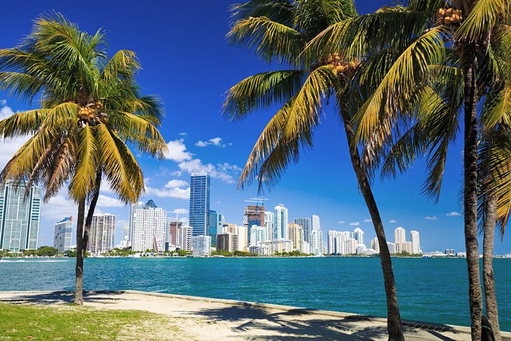 View of Miami's skyline across the water