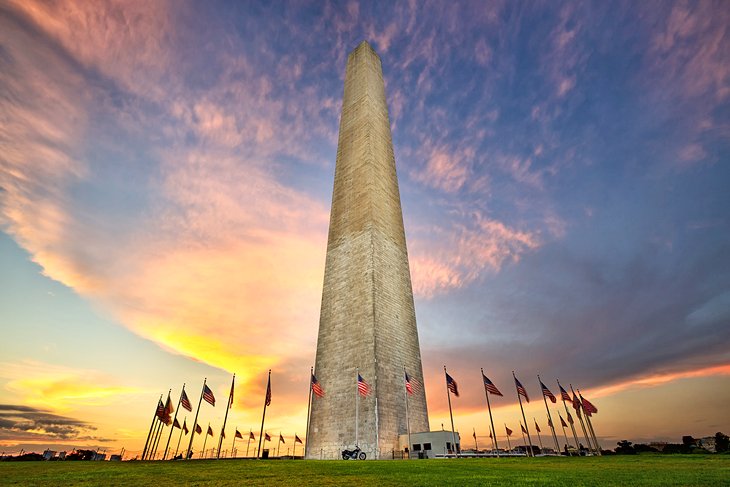 The Washington Monument at sunset