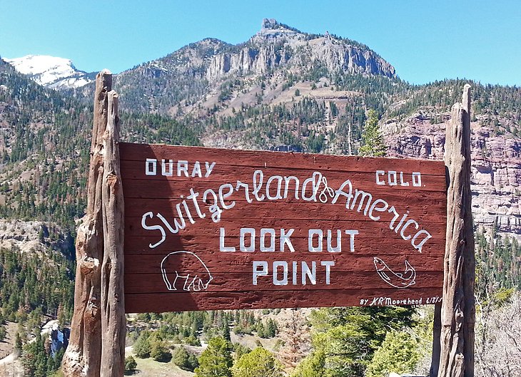 Ouray sign above Ouray