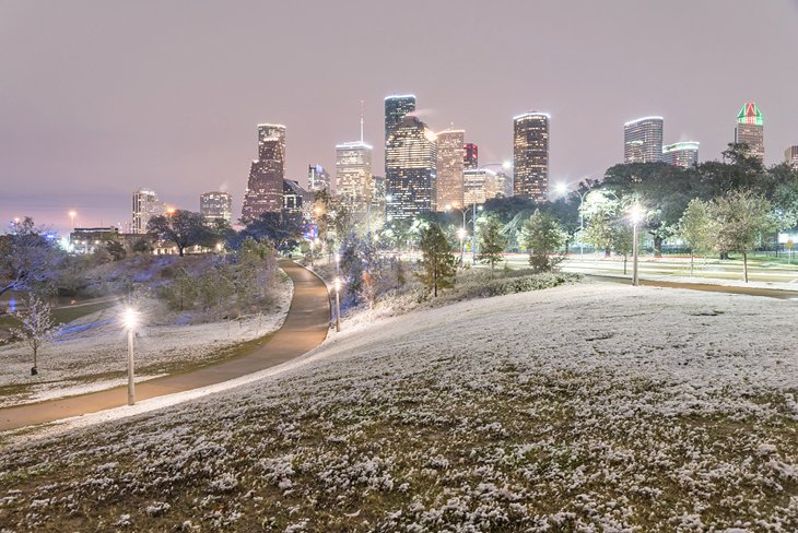 Rare snowfall in Houston