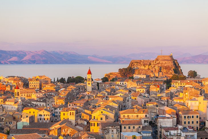View of Corfu Town at Sunset