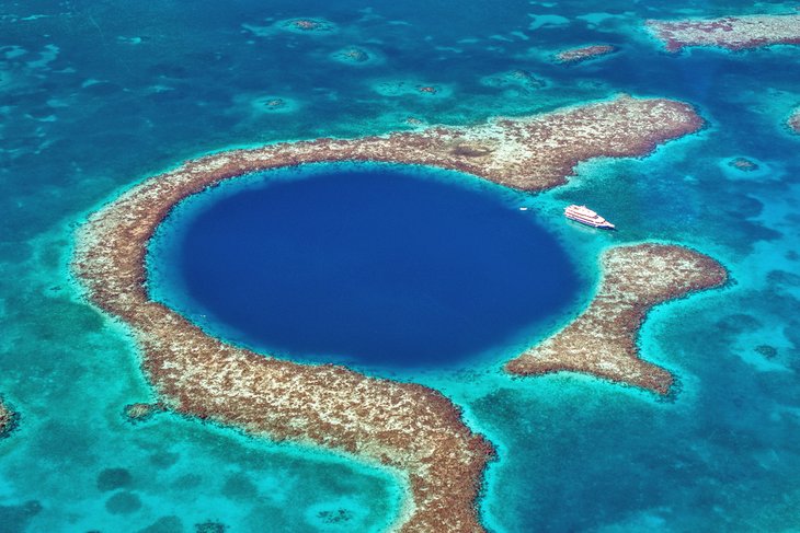 Aerial view of the Great Blue Hole