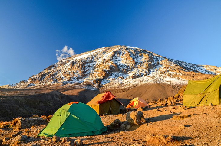 Tents on the hike to Mt. Kilimanjaro