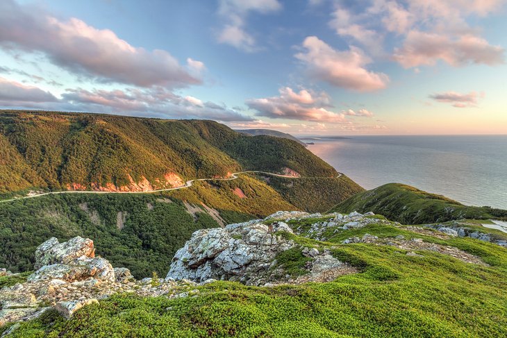 View of the Cabot Trail from the Skyline Trail in Cape Breton Highlands National Park